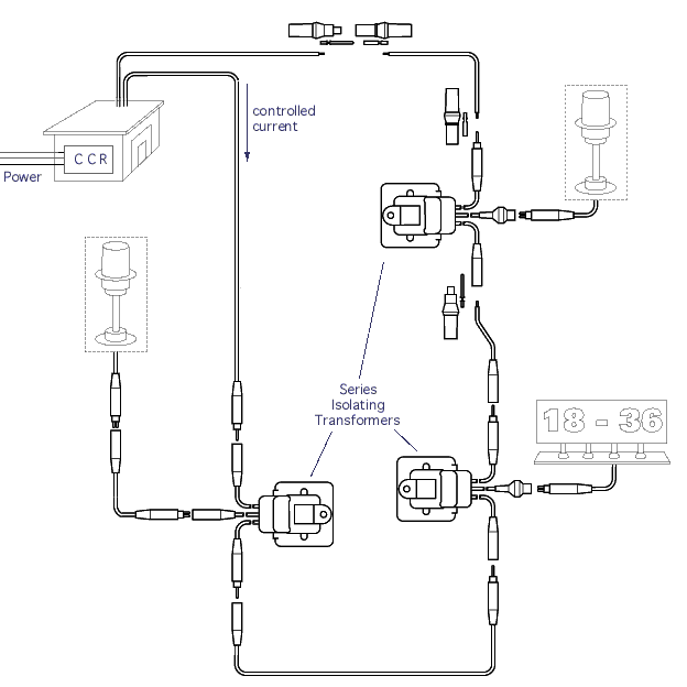 Series isolating transformers