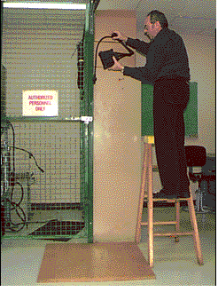 Corner drop shock test demonstration