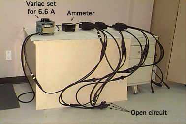 Pictures of samples being energized