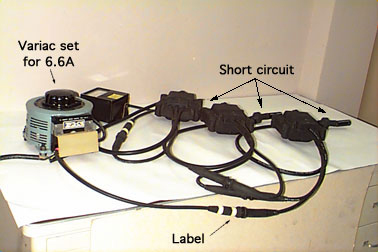 Picture of samples being energized